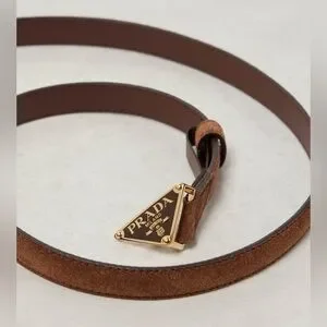 Prada Suede Belt With Triangle Logo Buckle - NWT Prada Men main image 3